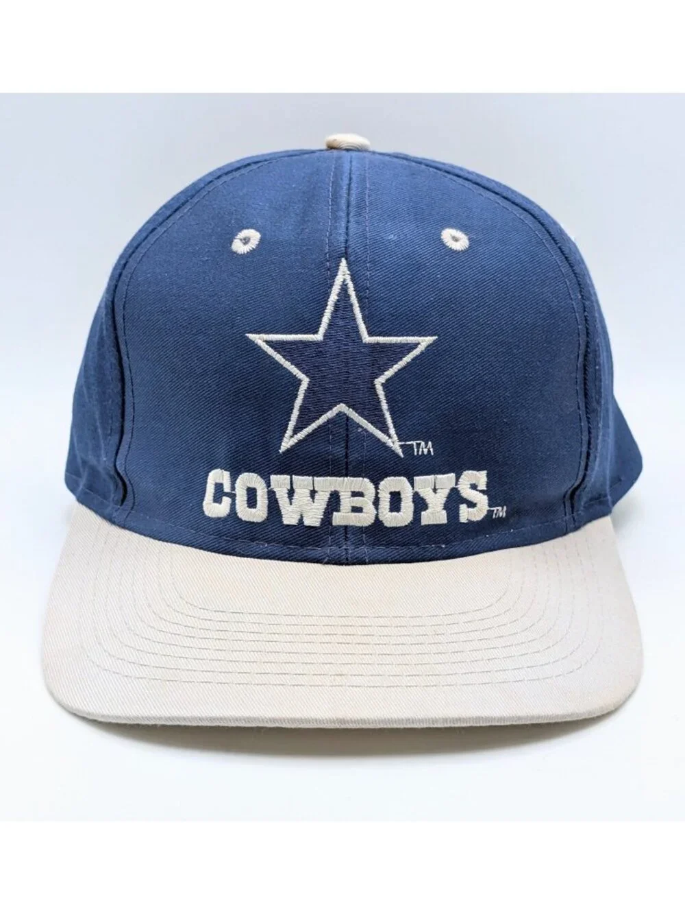 Vintage 90s NFL Dallas Cowboys Logo 7 Snapback Hat Blue Gray Football Retro